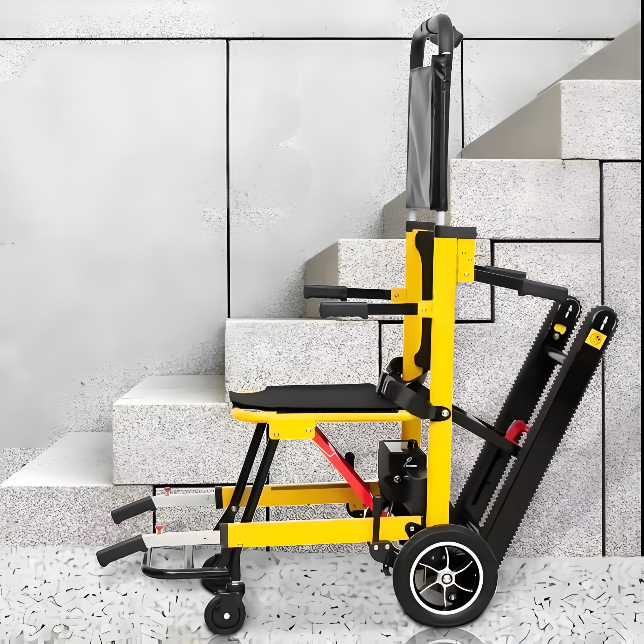 Silla de Ruedas Eléctrica para Personas Mayores para Subir Escaleras Portátil Ligero Elevador de Escaleras Asistencia de Transporte de Pacientes para Discapacitados con Potentes Motores