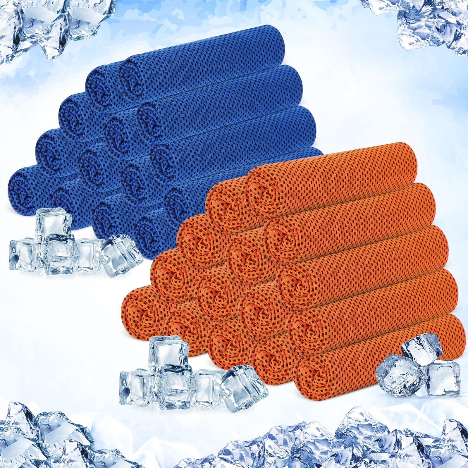 Confezione da 30 Asciugamani rinfrescanti 40"x12" Ghiaccio Traspiranti Morbidi Freschi Panni in Microfibra per Allenamento in Palestra Asciugamani rinfrescanti per Collo e Viso per Yoga Golf Sport Co