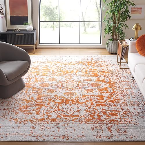 Safavieh MAD603P - Tapete con diseño de medallón desgastado, copo de nieve colección Madison, no suelta pelos, fácil de cuidar, sala de estar, alto