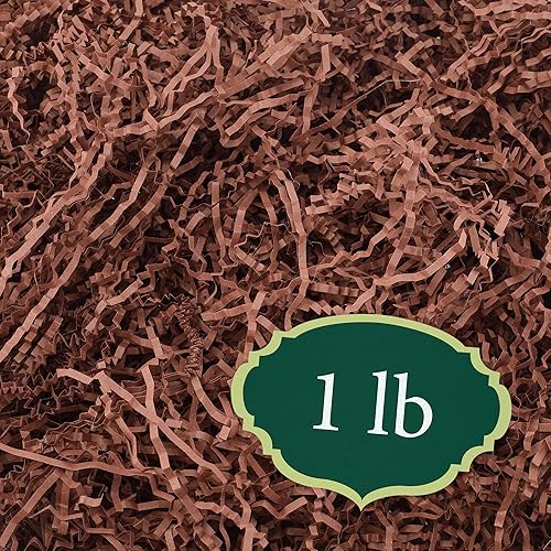 Arcadia Garden Products RPC01BR - Caja de relleno de papel de color triturado arrugado para envolver regalos y manualidades, relleno de cestas,