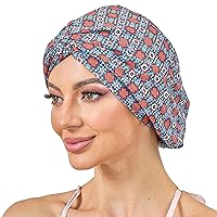 Vista 94 de Gorro de satén de seda ajustable para envolver el cabello para dormir, gorro de dormir de doble capa, turbante nocturno para cabello largo y rizado