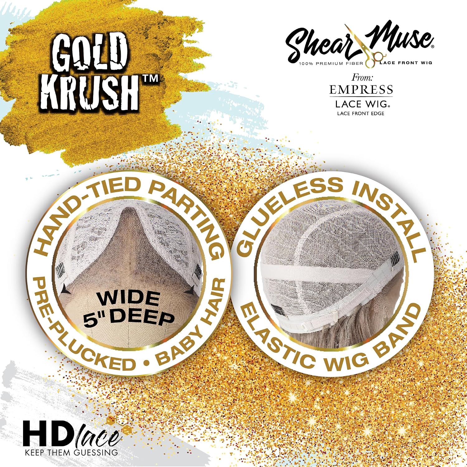 Sensationnel Shear Muse Lace Wig - Quiesha Deep Laceparting Hand Tied Ready to Wear Synthetic Prestyled Units (BEIGEASHBLONDE)