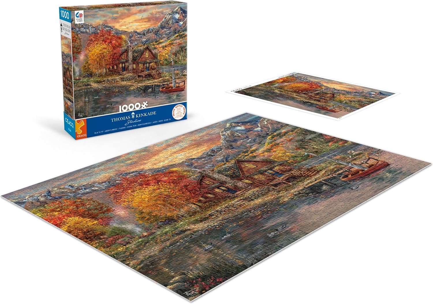 Ceaco - Thomas Kinkade - A Perfect Fall Day - 1000 Piece Jigsaw Puzzle