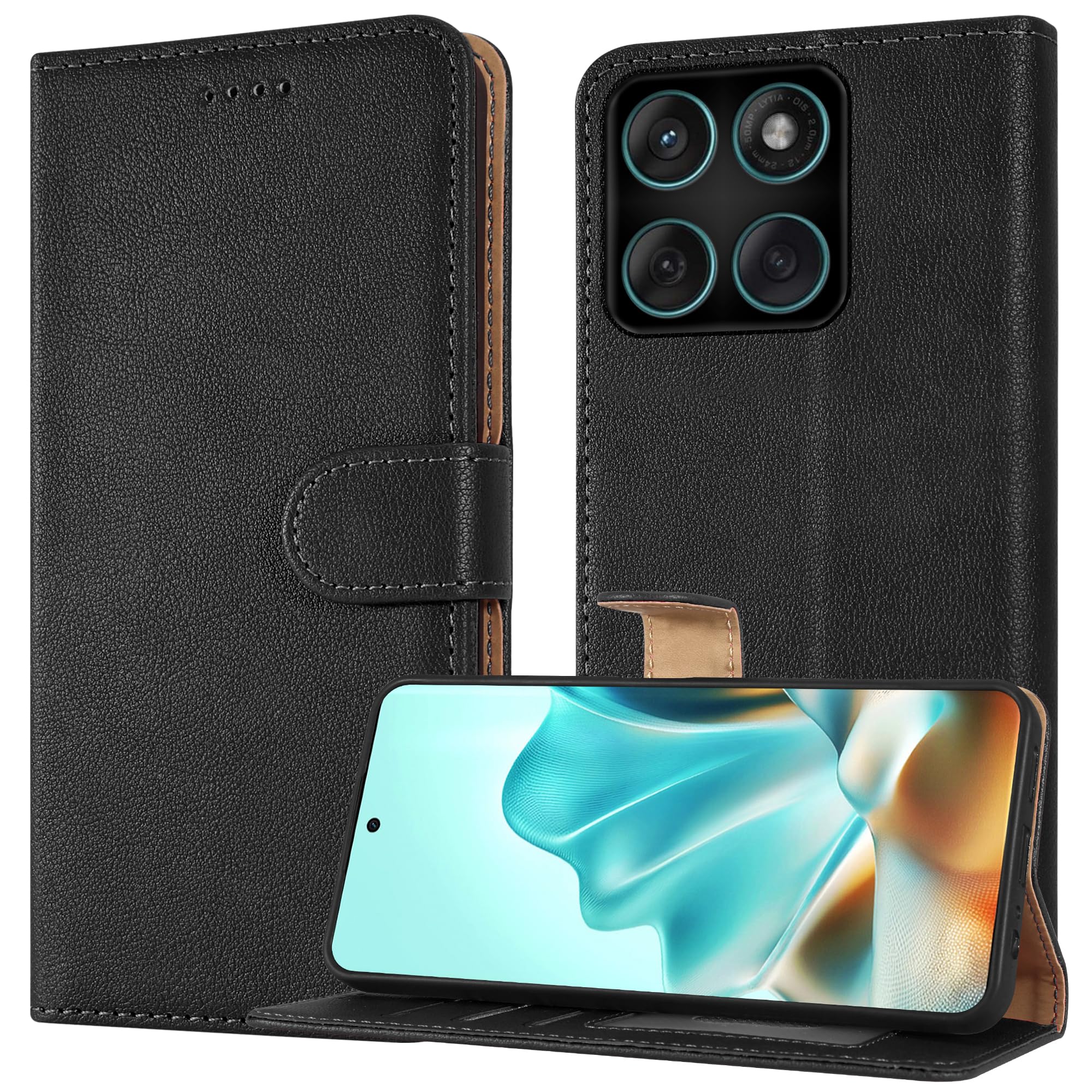Étui Pour Motorola Bord 60Pro / Fusion Portefeuille Cuir Téléphone + Écran Verre - Photo 17 sur 19