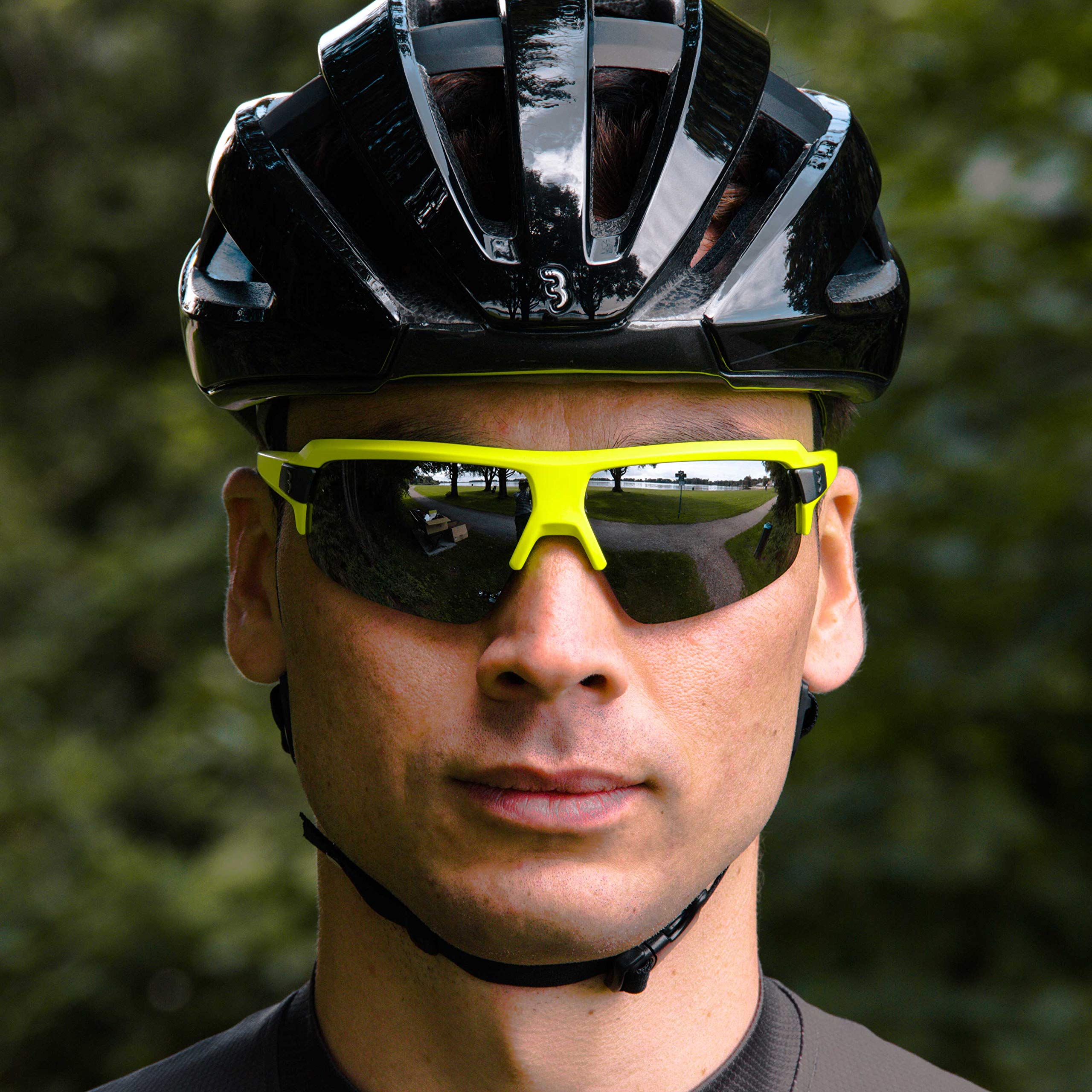 BBB Cycling Sports Glasses for Men & Women with 3 Interchangeable Lenses Lightweight Sunglasses UV Protection Half Frame for Bike Riding Impulse BSG-62