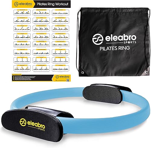 Eleabro SPORTS - Anillo de pilates con círculos mágicos de pilates, con tamaño A1, ideal para todas las alturas, anillo de yoga con asas suaves,