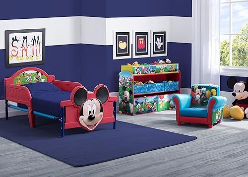 Miniatura 7 de Delta Children Cama 3D para niños pequeños, diseño de Mickey Mouse Twinkle Galaxy de doble cara con núcleo de fibra reciclada (paquete)