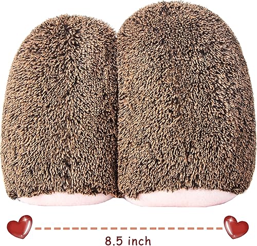 Miniatura 3 de IKASA Par de animales de peluche de erizo para pareja con corazón para el día de San Valentín, lindo juguete suave de 8 pulgadas, regalos del día de