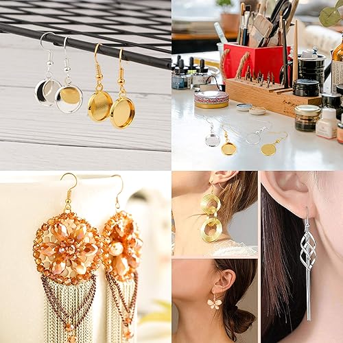 Miniatura 5 de 400 ganchos de acero inoxidable para aretes, ganchos de pez, cables de alambre francés, cables de oreja estilo bobina y bola, sin níquel, para hacer