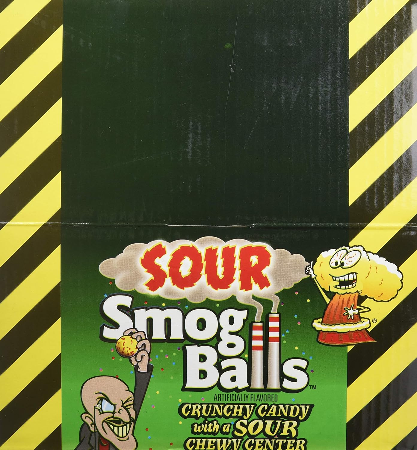 Toxic Waste Sour Smog Balls Crunchy Candy with a Sour Chewy Center 3 Ounce Packs (Pack of 12)
