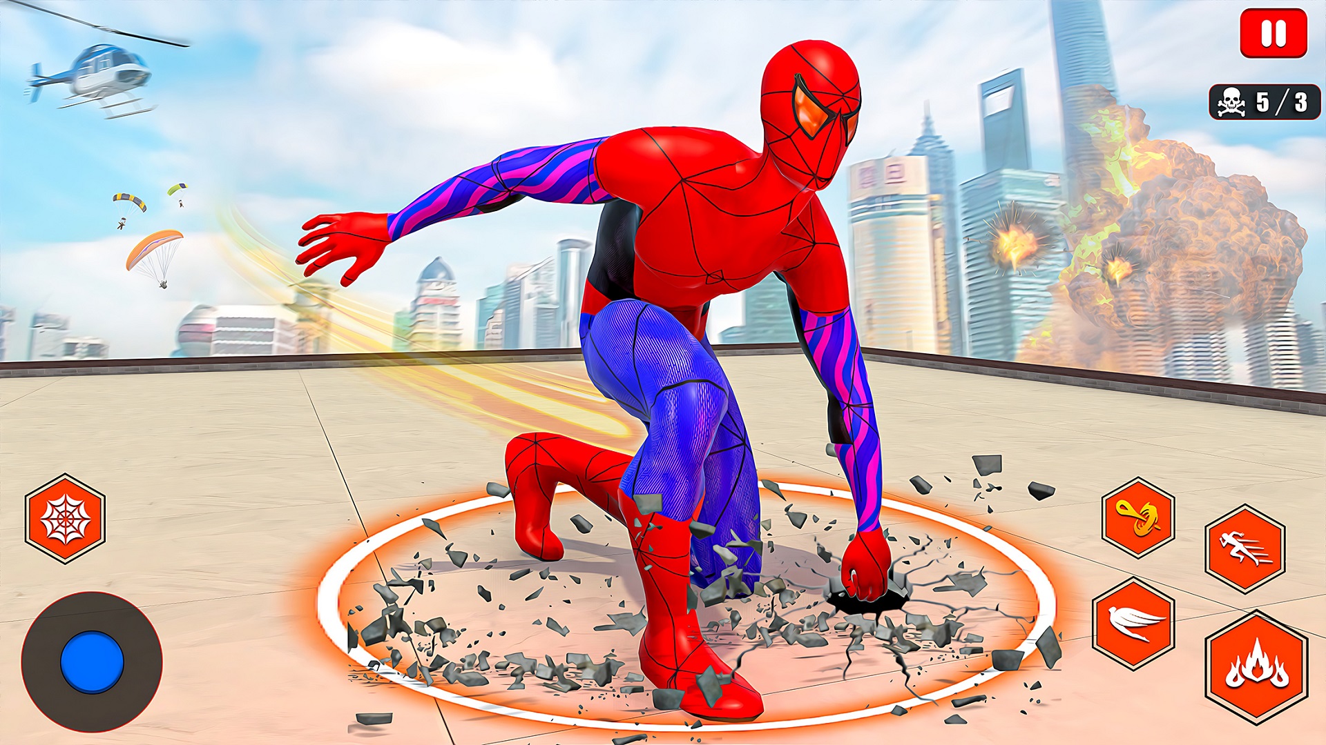 Flying Spider Rope Hero Miami Action Fighting 2025 Superhero Rope Hero ...