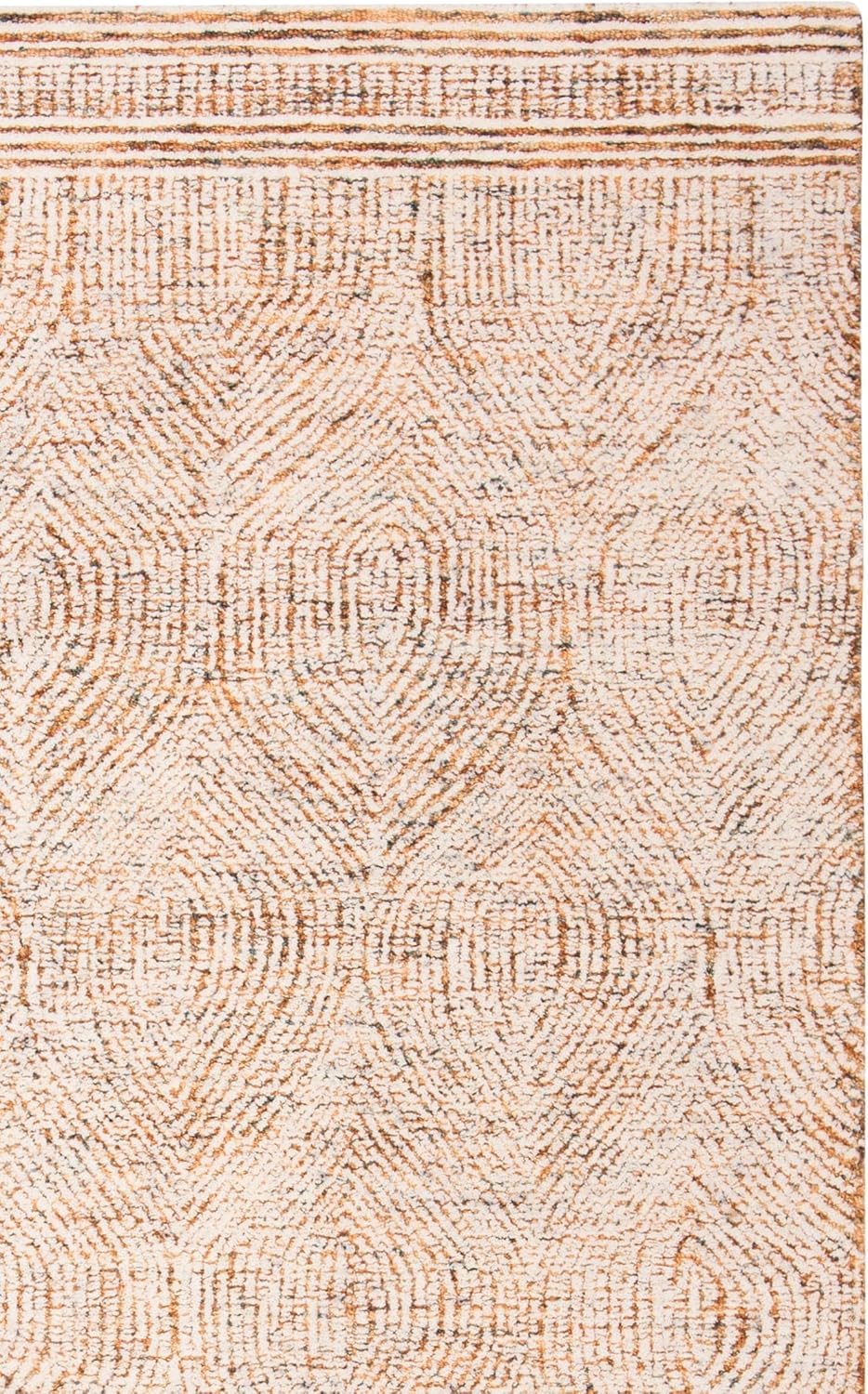 SAFAVIEH Abstract Collection Accent Rug - 2' x 3', Ivory & Rust, Handmade Wool, Ideal for High Traffic Areas in Entryway, Living Room, Bedroom (ABT340P)