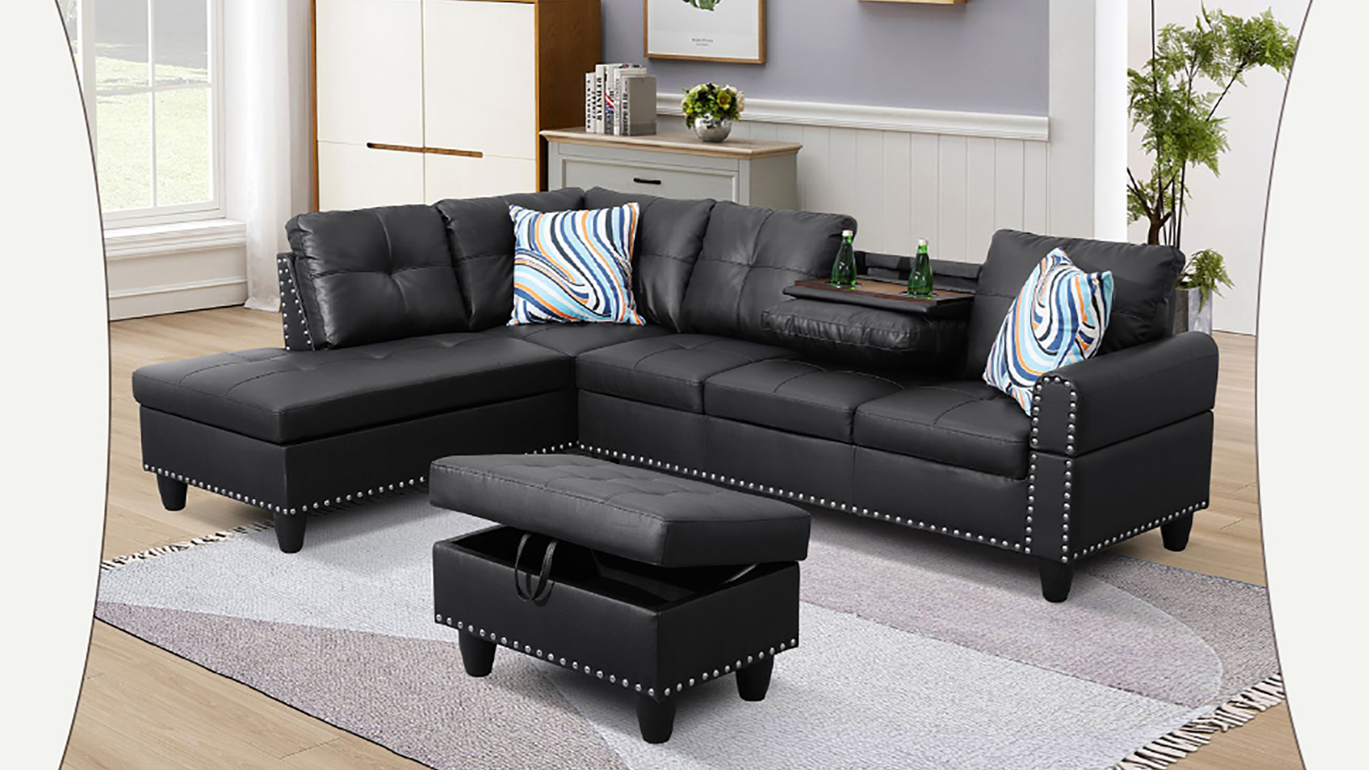 Amazon.com: HBRR 3-Piece Sectional Couch Set L Shape 98
