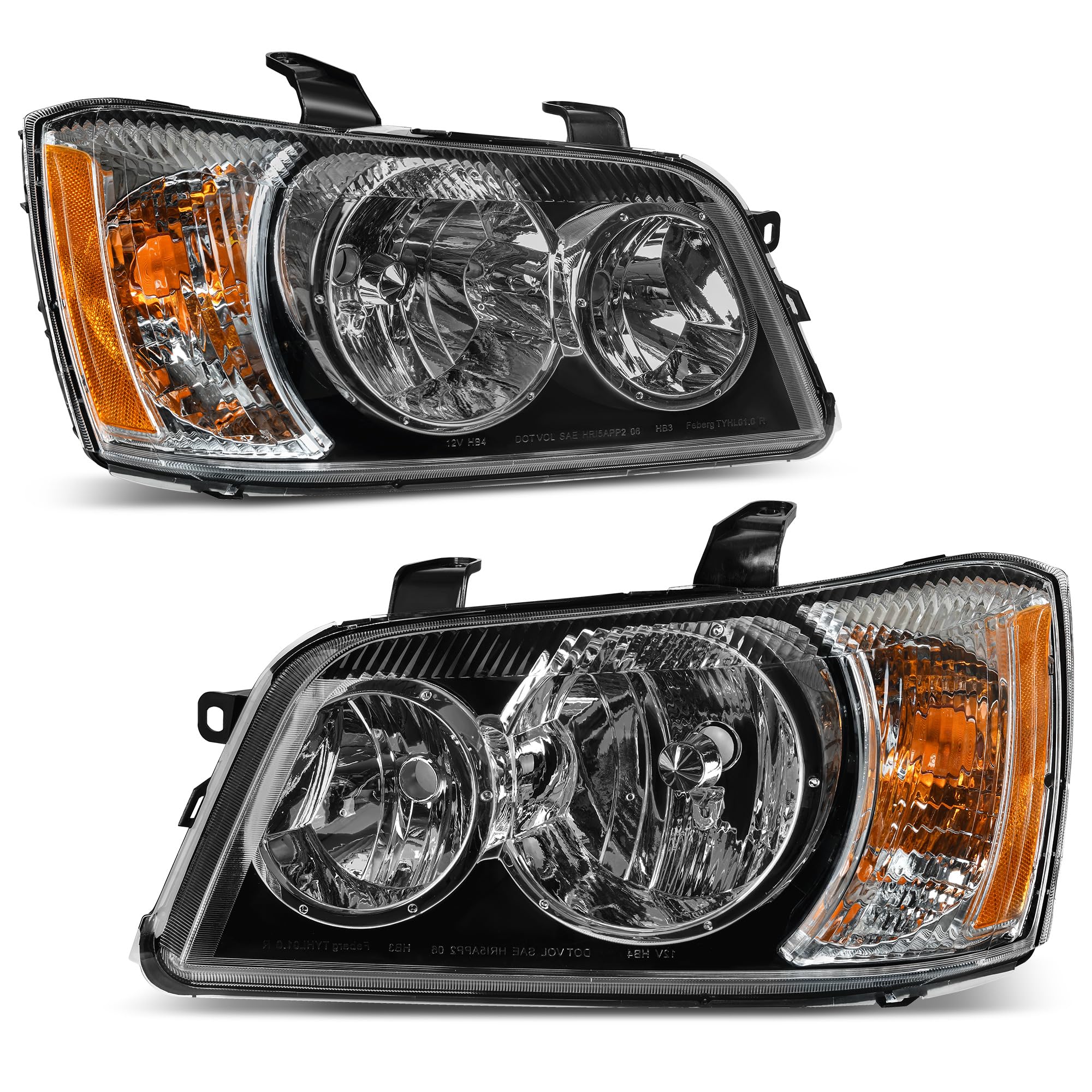 Photo 1 of AUTOSAVER88 Headlights Assembly Compatible with 01 02 03 2001 2002 2003 Highlander 01-03 2001-2003 Headlamps Pair Chrome Housing Amber Reflector Chrome Housing 2001-2003