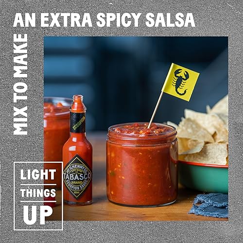Miniatura 5 de TABASCO - Salsa escorpión, salsa picante intensa y ardiente, botella de vidrio, sabor audaz y picante, mezcla de chile escorpión, guayaba y piña,