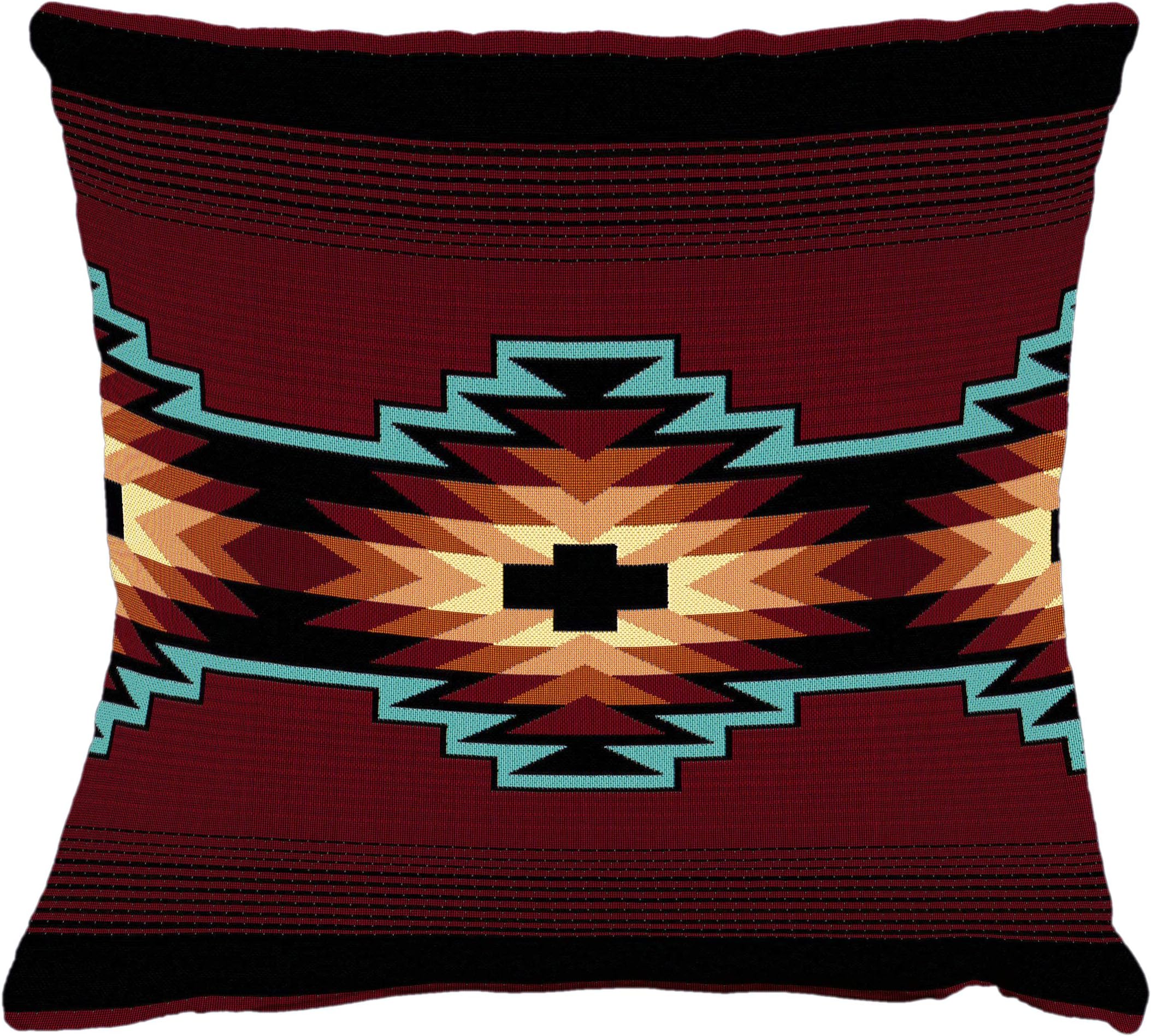Pure Country Weavers Esme -Southwest Native American Inspired Tribal Hand Finished Pillow Cover Woven from Cotton - Made in The USA (17x17)