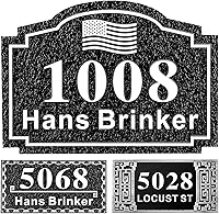 Vista 27 de Letrero de dirección personalizado, placa de dirección de número de casa, placa de dirección personalizada, metal o latón antiguo acrílico