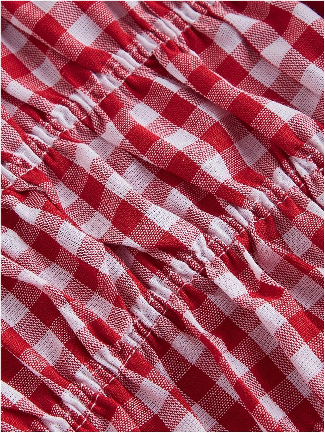 SHENHE Women's Plus Size Plaid Ruched Bloomer Shorts Elastic Waist Cute Mini Shorts - Image 4