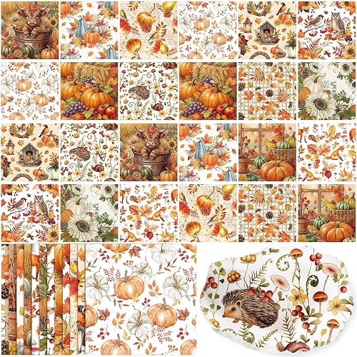 Glenmal 120 Pack 13 Inch Fall Pumpkin Decoupage Napkins for