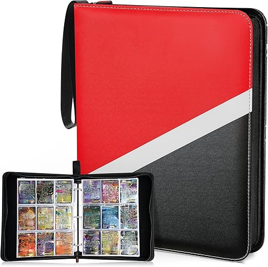 PREZA Trading Card Binder - Card Binder 9 Pocket - Fits 900 Cards - Card Book Carrying Binder for Cards Collection
