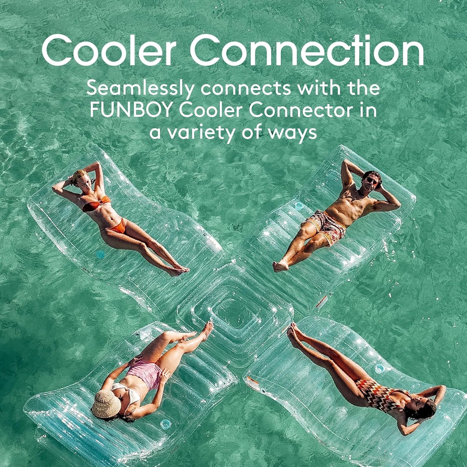 FUNBOY Giant Super Clear Chaise Lounger Pool Float, 1-2 Person Size