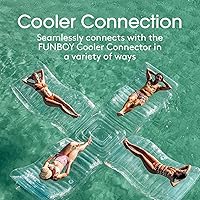 Vista 8 de FUNBOY Tumbona gigante súper transparente para piscina, tamaño de 1 a 2 personas