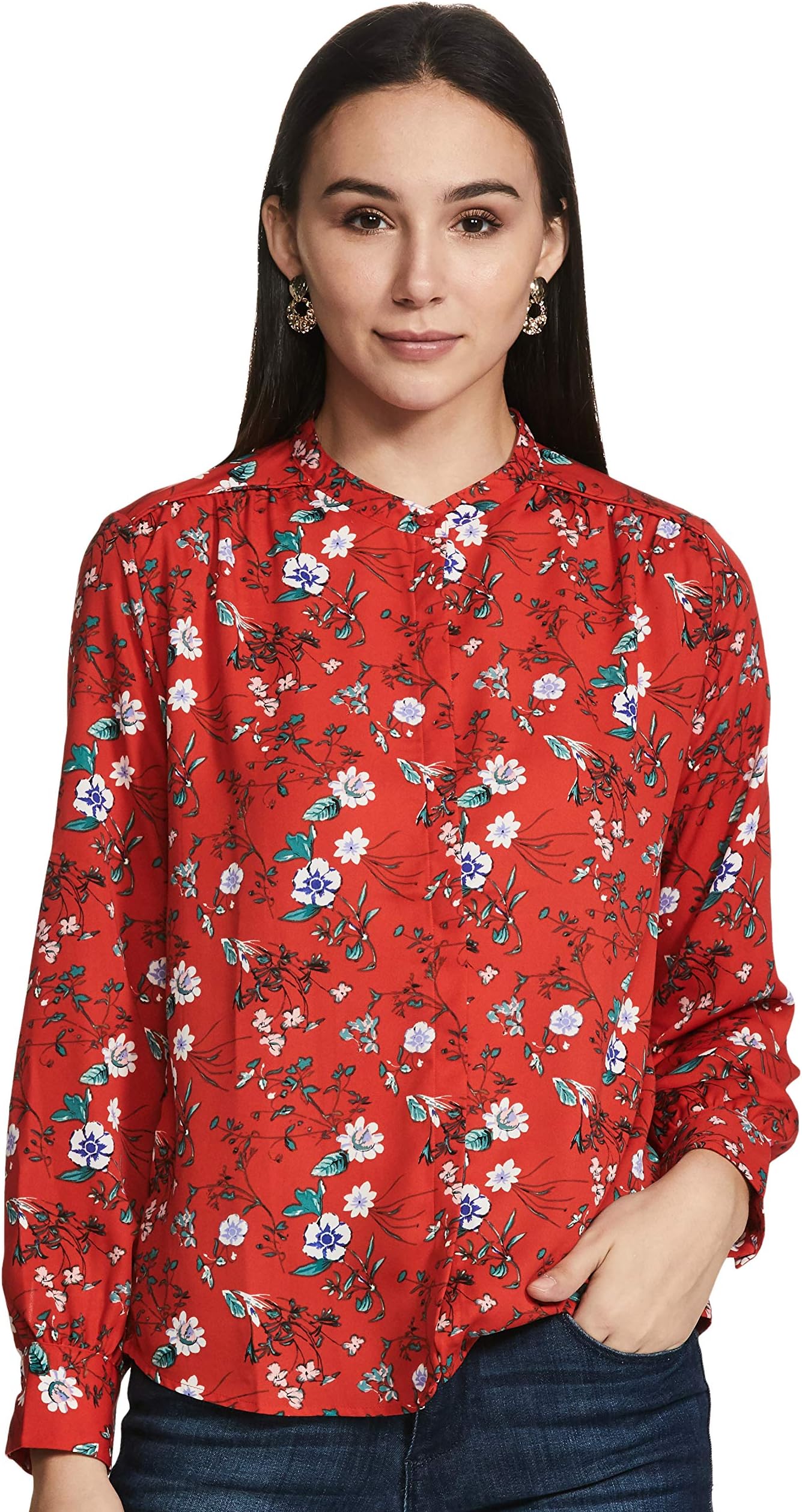 Van HeusenWoman Women's Shirt (VWTSFRGF827993_Red_X-Small