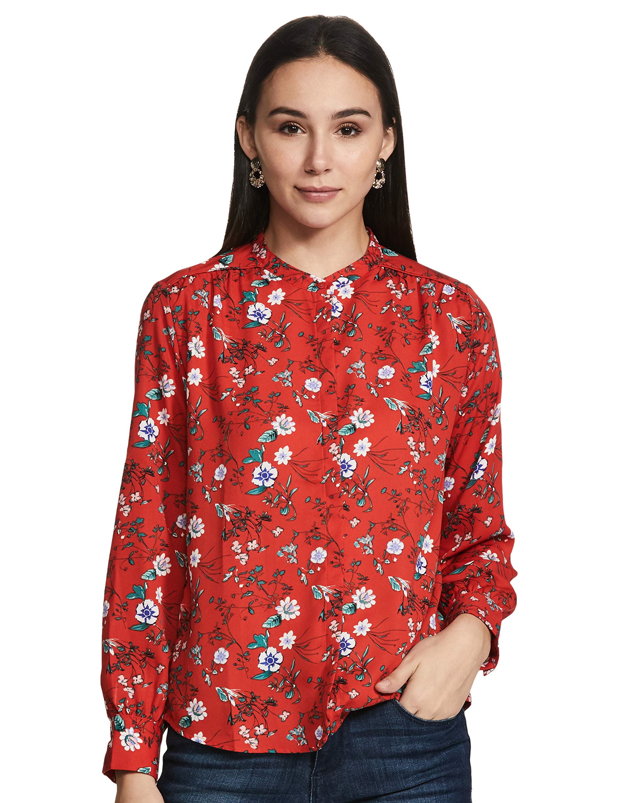 Van HeusenWoman Women's Shirt (VWTSFRGF827993_Red_X-Small