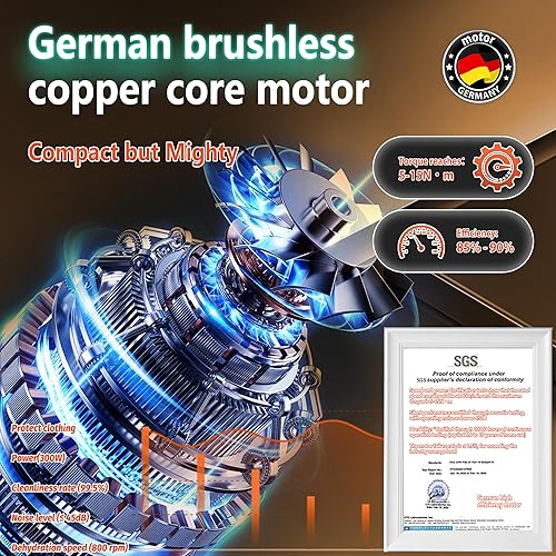 Miniatura 2 de 4.0 Lavadora portátil mejorada 16L Lavadora plegable motor alemán de alta eficiencia certificado SGS Limpieza de luz azul UV-C % 99 Adecuado para