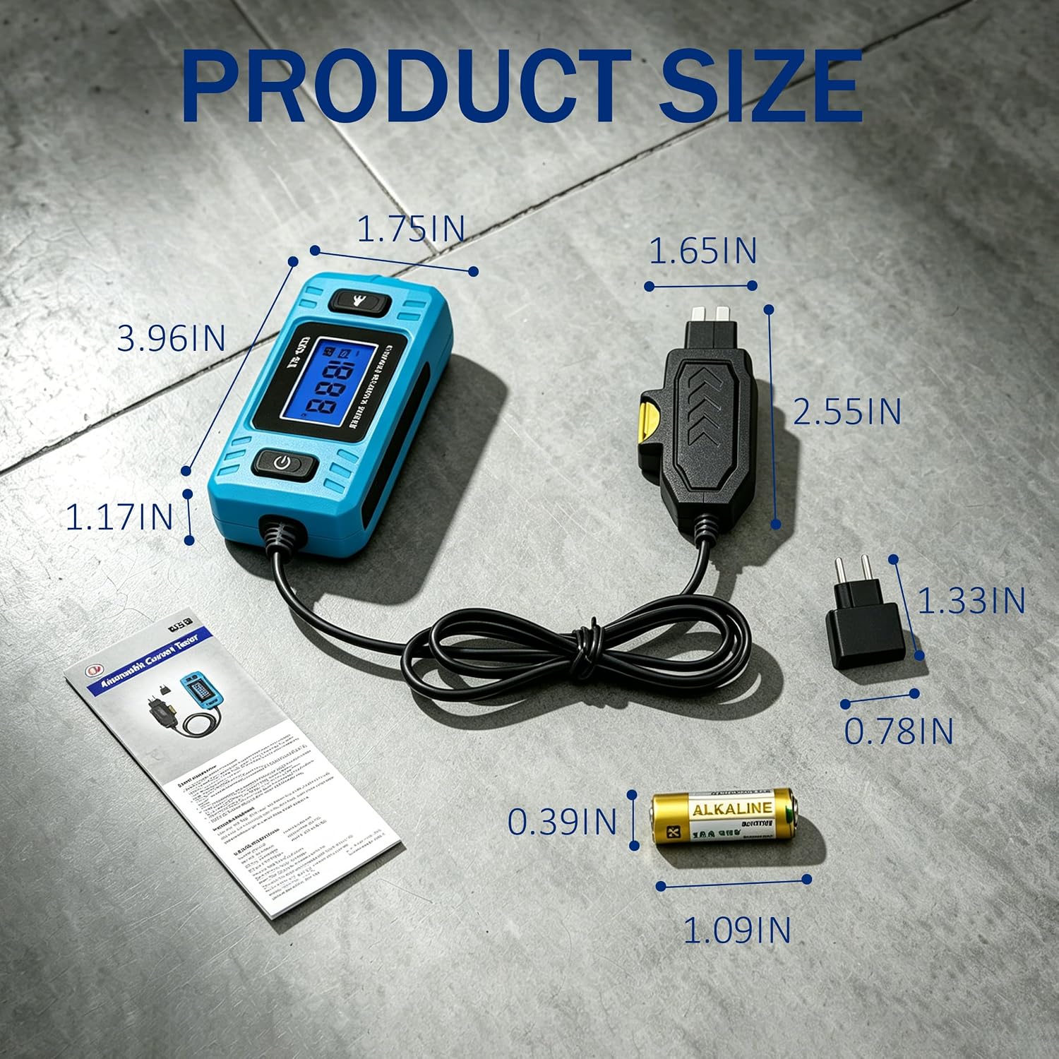 Automotive Circuit Fault Probe Tester, Cnbj-611 Automotive Parasitic Draw Current Tester, Portable 20A 48v Car Relay Fuse Blade Test, with Led Display & Front Lighting, with 23A/12v Battery