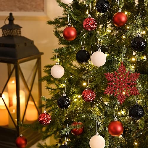 Miniatura 144 de Valery Madelyn Juego de adornos decorativos para árbol de Navidad para otoño, Halloween, 50 unidades de 2.36 pulgadas, rojo, verde y dorado