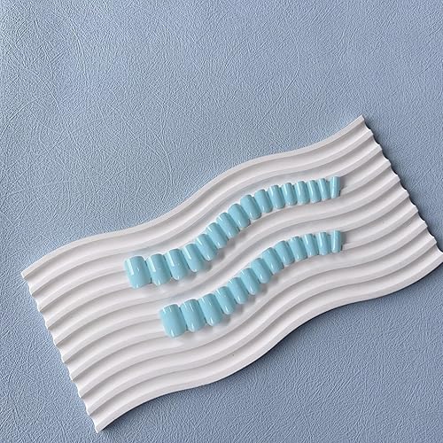 Miniatura 4 de KQueenst - Uñas postizas largas a presión para Halloween, color rosa mate, francesas, con brillantina, tela de araña de sangre y calavera, cobertura