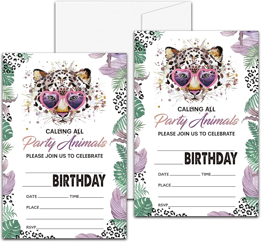 amazon-com-animals-birthday-party-invitation-leopard-print-themed-fill-in-invites-for-men-women-20-invitations-with-envelopes-4-x-6-adults-safari-jungle-party-favors-decorations-and-supplies-38