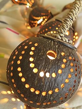 Amazon.co.jp : Thai Natural Goods 木製吊り下げランプ