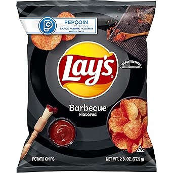 Lays Potato Chips, Barbecue Flavor, 2.75oz Bag Packaging May Vary