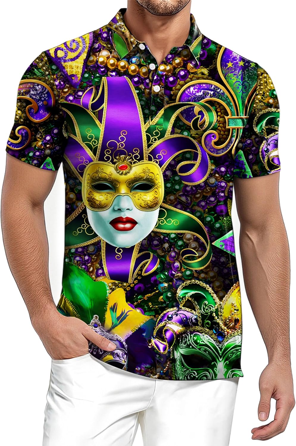 Men Polo Shirts Funny Festival Themed Graphic Tee Short Sleeve Dry Fit Moisture Wicking Golf