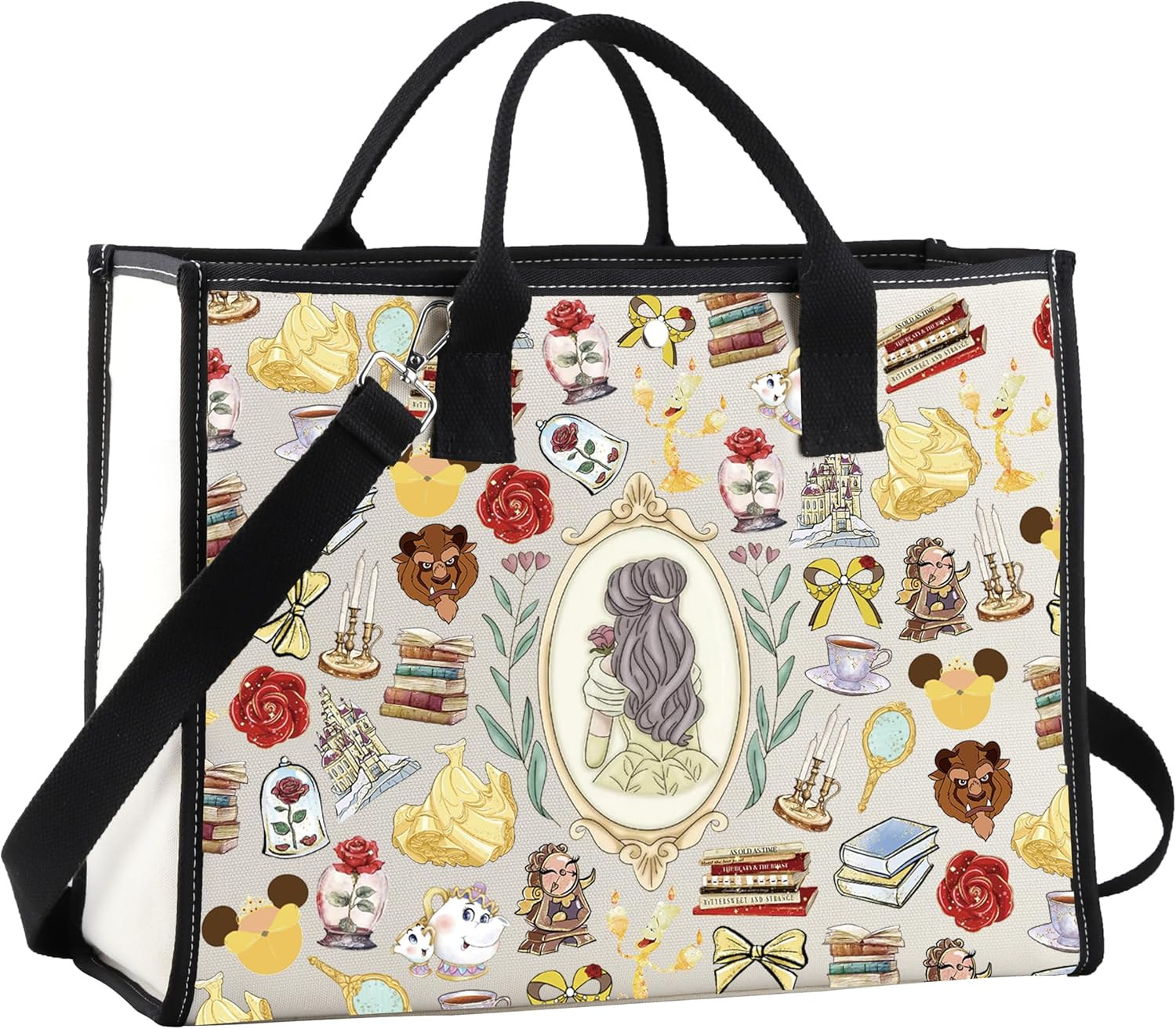 GJTIM Beauty Movie Gift Princess Fans Gift Cartoon Movie Fans Present Princess Tote Bag