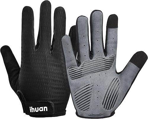 Miniatura 8 de Ihuan Guantes de entrenamiento para hombre con dedo completo guantes de levantamiento de pesas para hombres guantes de levantamiento de pesas para