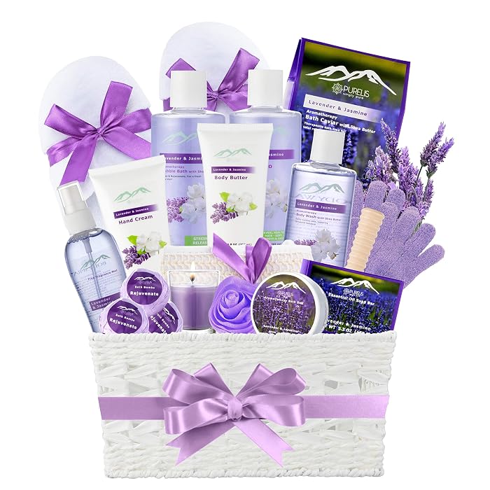 Lavender spa gift set with bath products