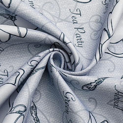 Miniatura 7 de Amzdecor Cafe Kitchen - Cenefa de café con temática de café patrón de té para ventanas moderno y moderno cortinas cortas rectas con textura de lino