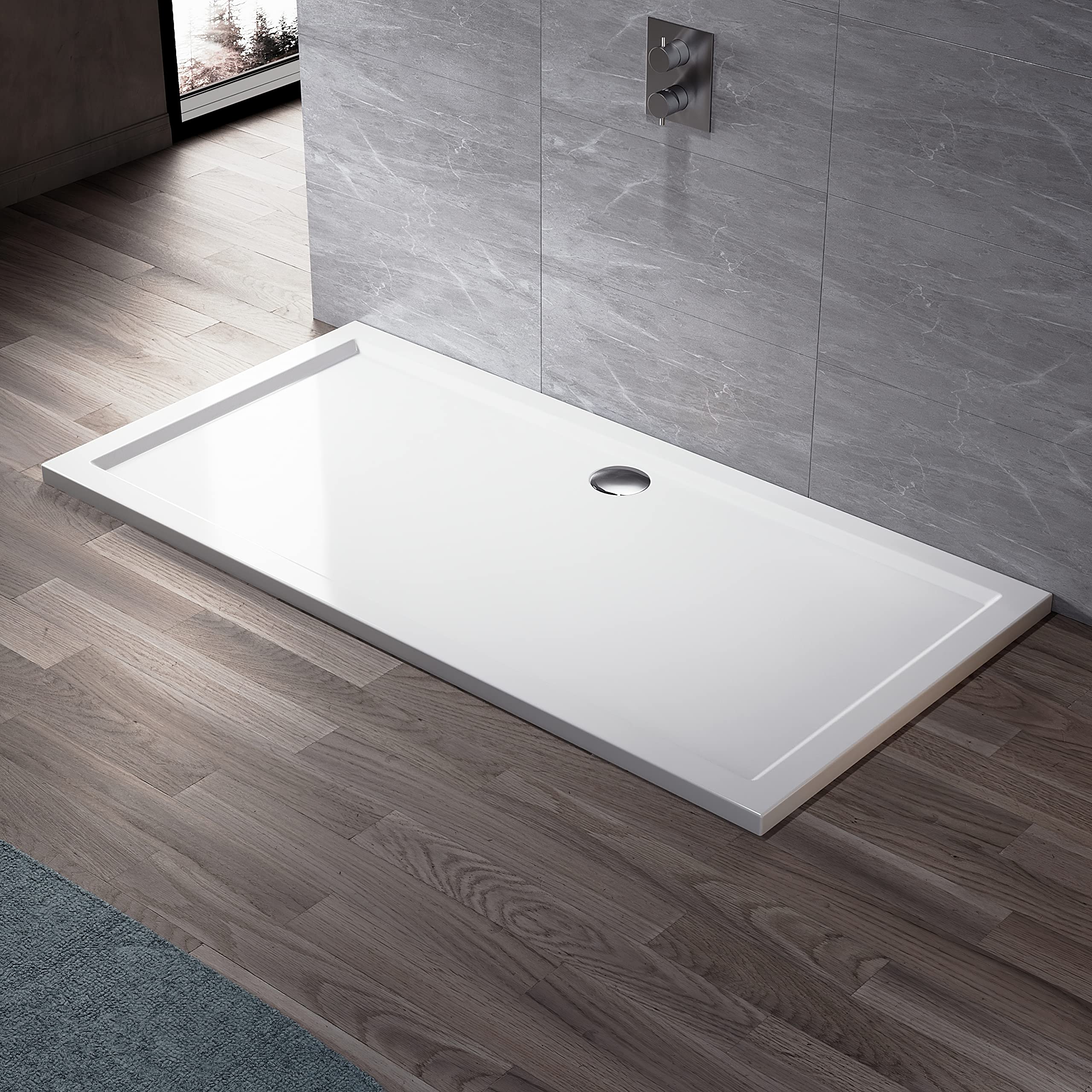 ELEGANT Rectangular 1600 x 800 x 40 mm Stone Tray for Shower Enclosure — image 1