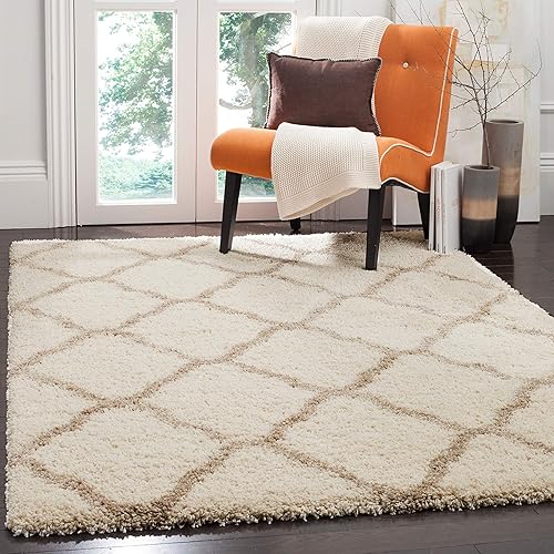 SAFAVIEH Hudson Shag Collection - Alfombra extragrande de 11 x 15 pies, diseño de enrejado, no desprende pelusa y de fácil cuidado, 2 pulgadas de disponible en Yaxa Colombia