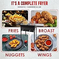 Vista 7 de Freidora de propano de doble tanque, grado comercial, de alta capacidad, con características de seguridad, ideal para catering y eventos al aire