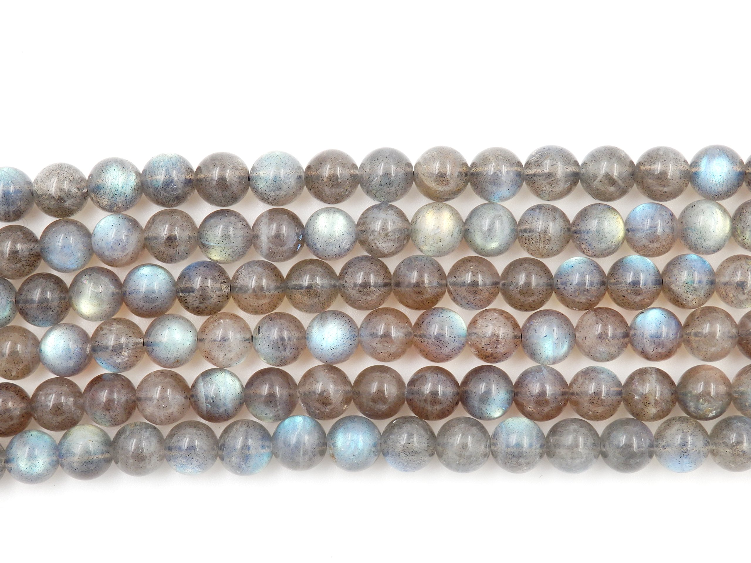 Perline con Stretch Cord per Gioielli Che Fanno Perline di Pietra sciolte per DIY Energy Stone Healing Power Bracelet 8mm=96 Pezzi e 1 Rotolo Cavo Labradorite AAA 8mm
