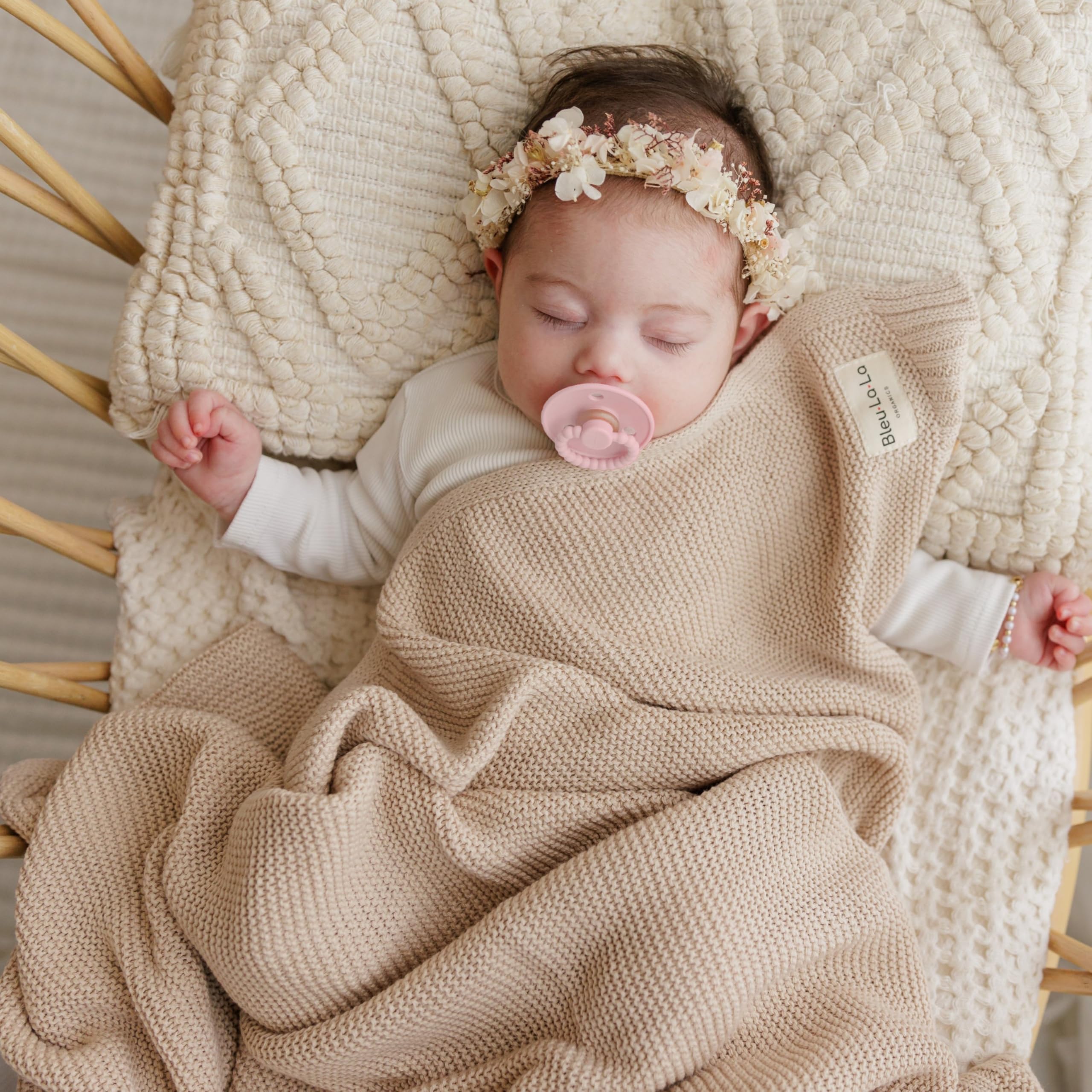 Manta para Bebé - 100% Algodón Orgánico, Pañuelo Envoltente para Niñas Y Niños - Manta De Cuna Suave, Cálida Y Acogedora para Envolver A Recién Nacidos Y Bebés (Avena)