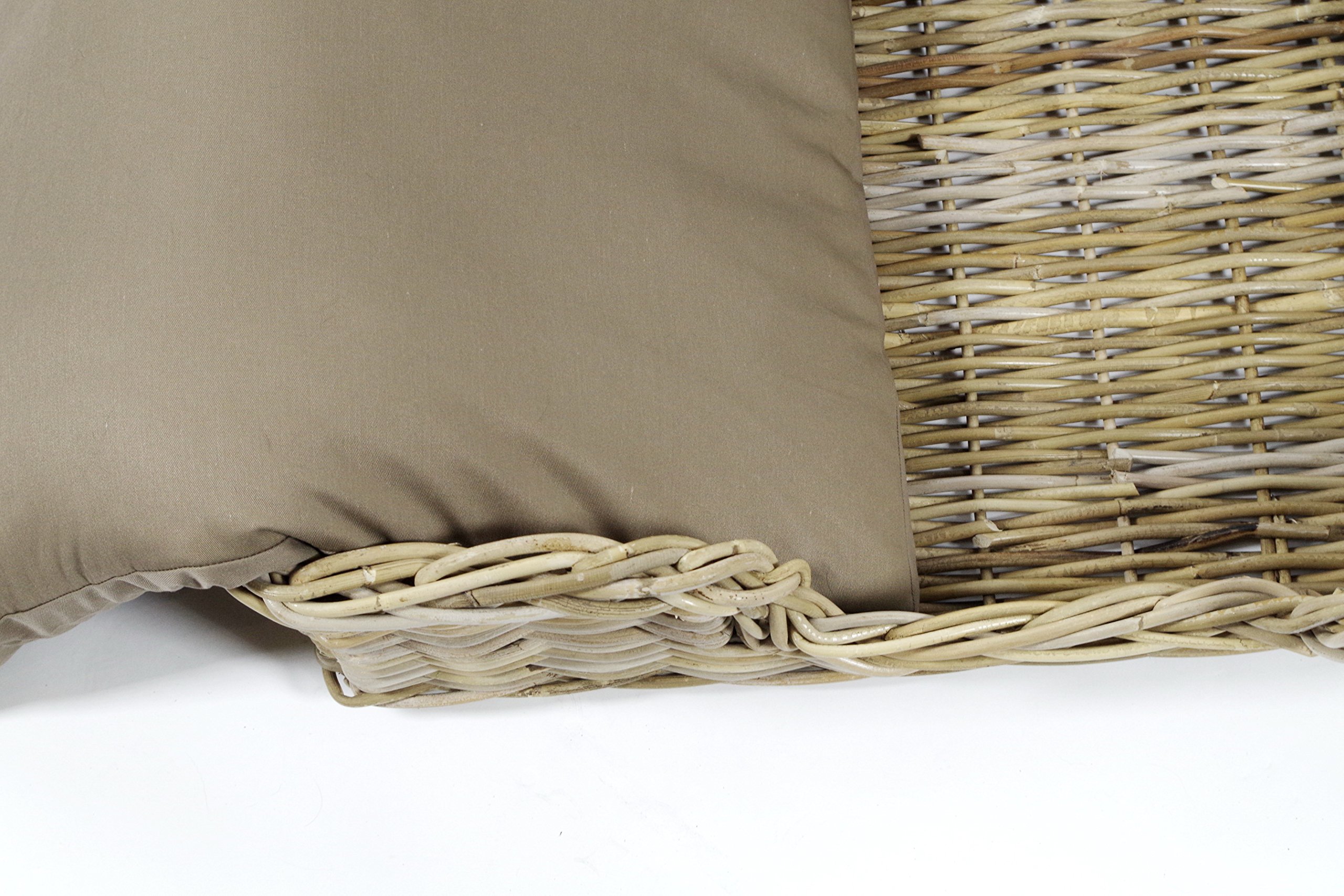 Kobolo Hundekorb Hundesofa aus stabilem Rattan geflochten 81x62x21 cm