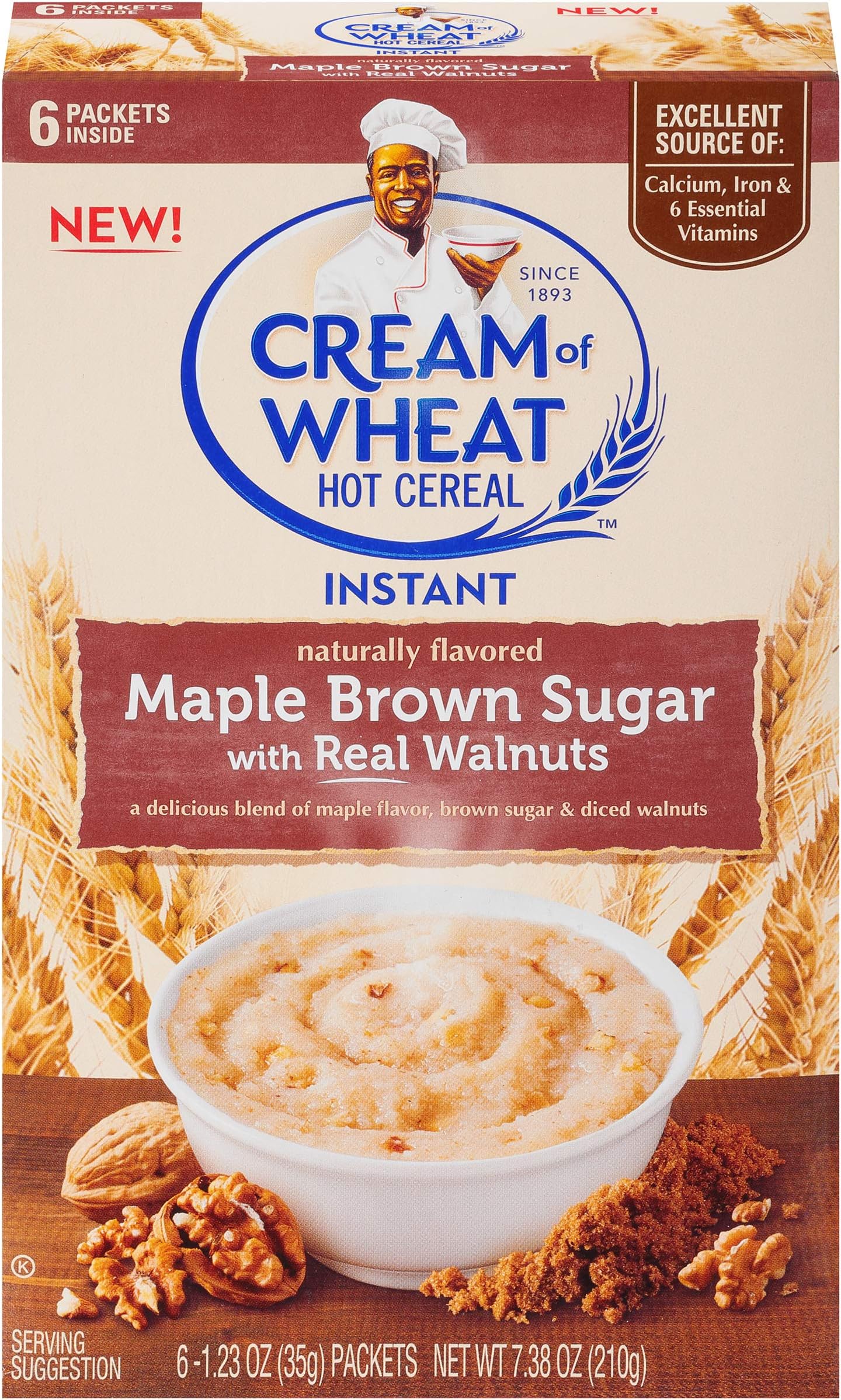 Hot Cereal to Go, Maple Brown Sugar Walnut, 6 Count