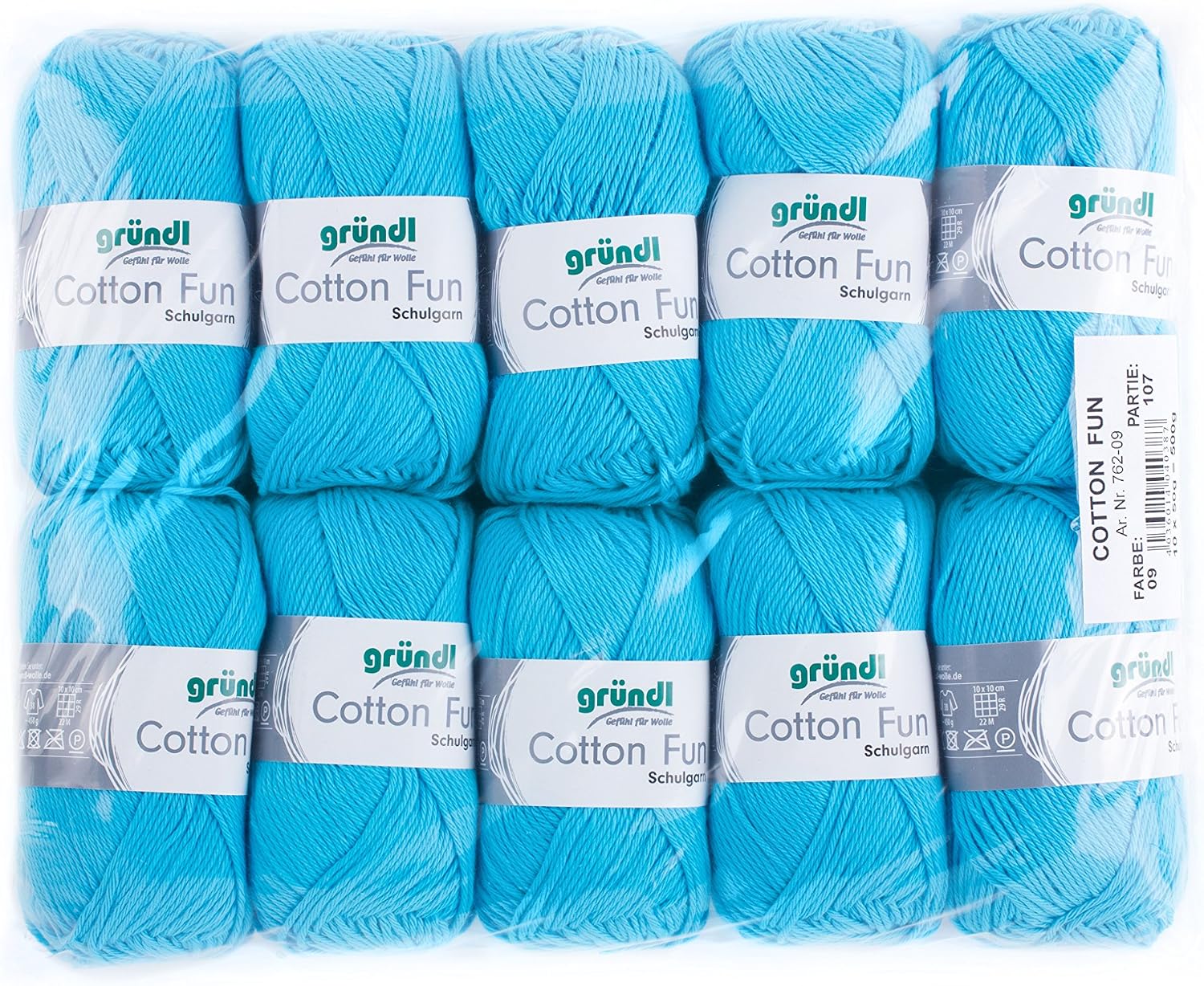Gründl Cotton Fun Wool Cotton, sky blue, 27.00 x 11.00 x 07.00 cm