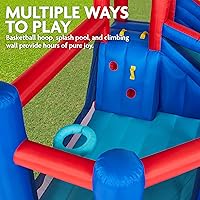 Vista 6 de Sunny & Fun Big Time Bounce-A-Round - Parque inflable de tobogán acuático – Resistente para la diversión al aire libre – Pared de escalada, tobogán