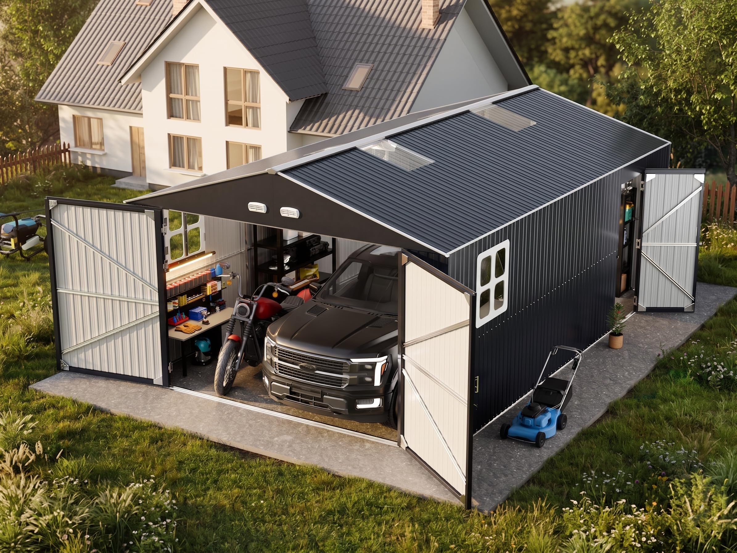 Amazon.com: K Knowbody 13x20x8.3 FT Metal Garage Shed,Ultra